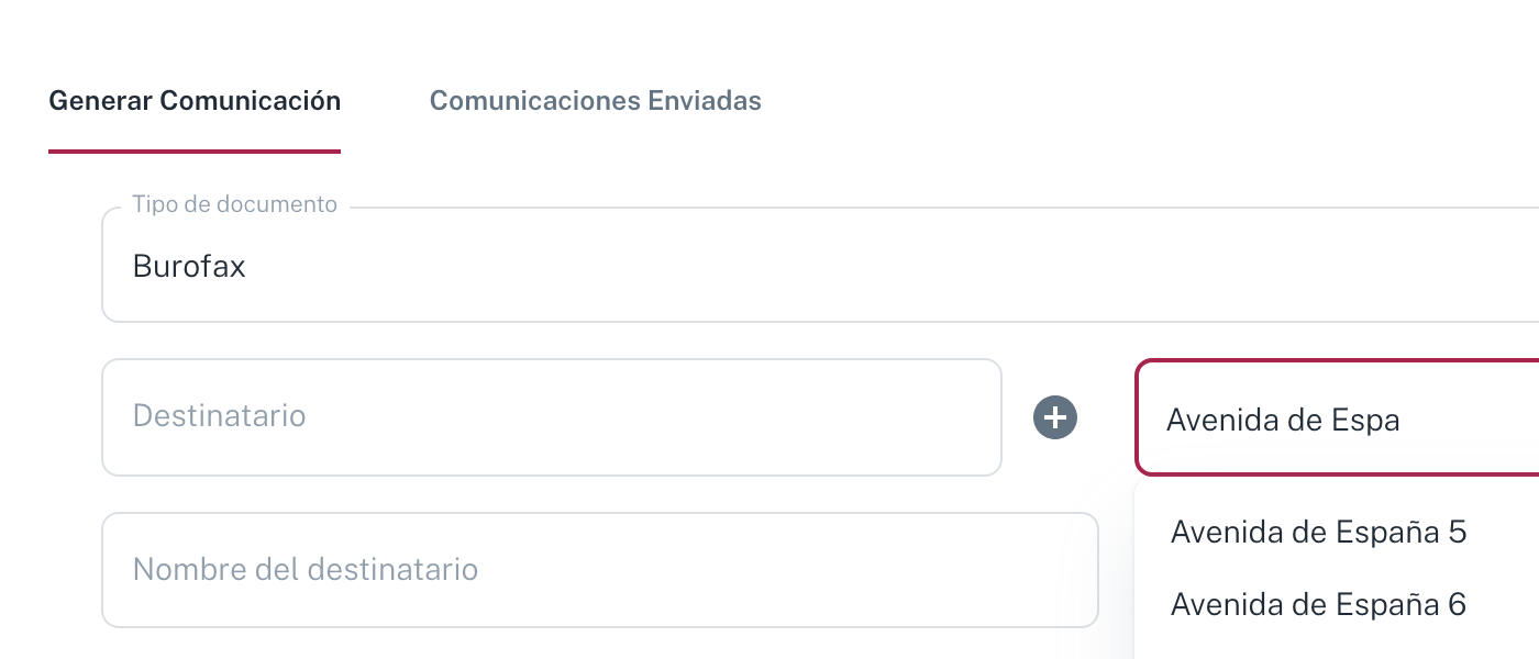 El campo de comunidad con las sugerencias al escribir