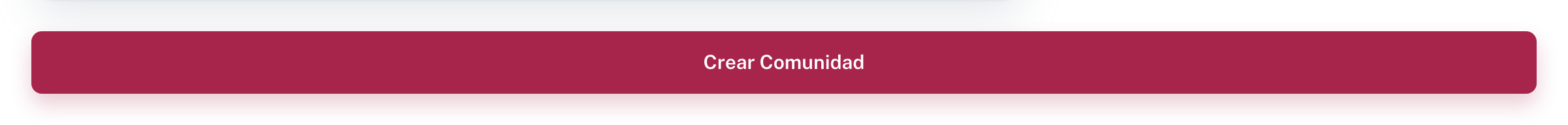 Botón rojo Crear Comunidad al final del formulario