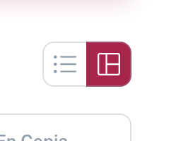 Los dos iconos que cambian entre la tabla y la vista de correo