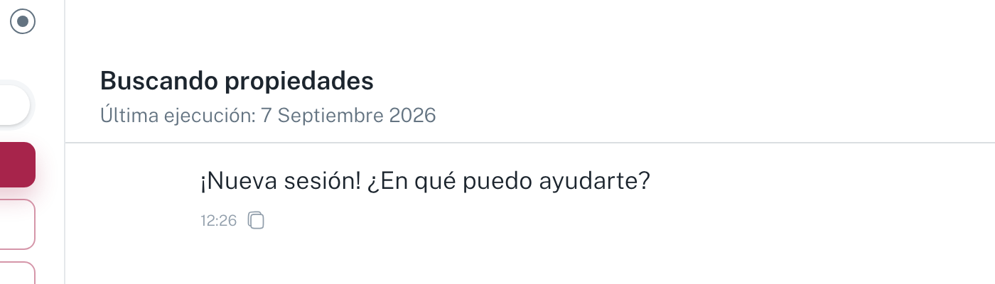 La cabecera de un hilo, con el título, la fecha de la última ejecución y los créditos gastados