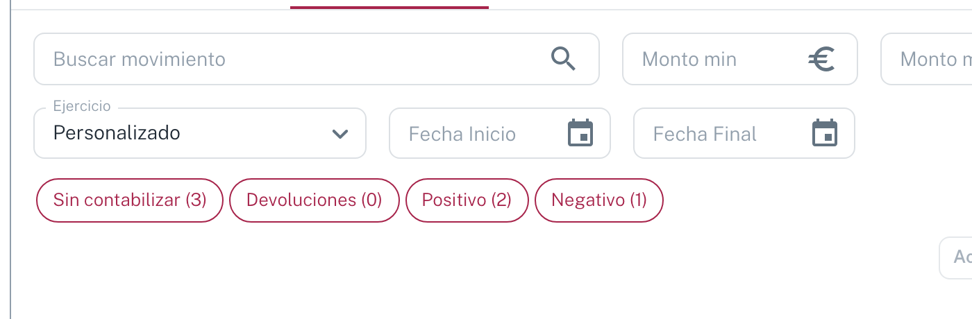 La edición masiva activada, con los enlaces Actualizar Cuentas y Seleccionar Todos