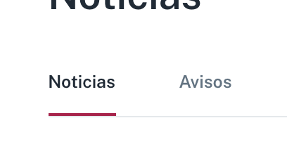 Las dos pestañas de la pantalla: Noticias y Avisos