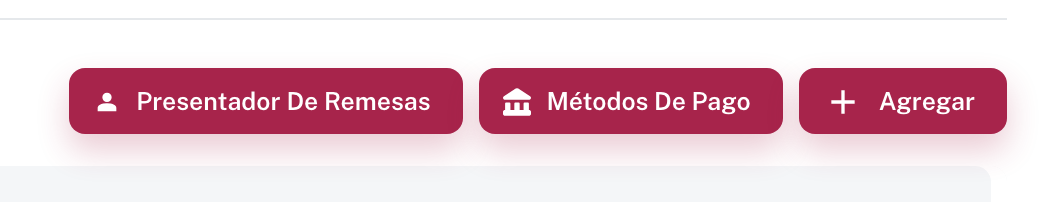 Los botones de la cabecera de Asignación de Pagos