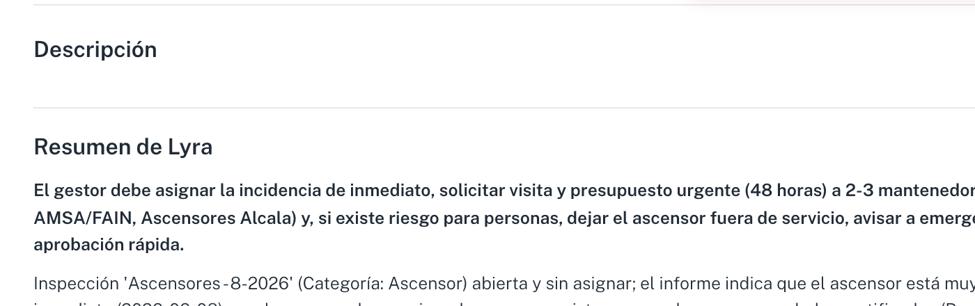 La descripción de la tarea con su botón de editar, y el bloque de archivos adjuntos
